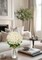 Artificial Hydrangea Flowers in Glass Vase with Faux Water, 13.8" Fake Cream Hydrangeas Arrangement Centerpiece for Home Café Kitchen Bathroom Decoration